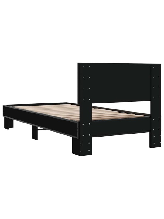 Rám postele černý 90 x 200 cm kompozitní dřevo a kov