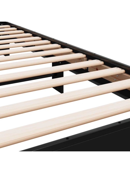 Rám postele černý 90 x 200 cm kompozitní dřevo a kov