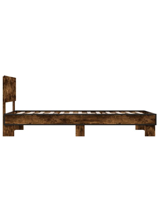 Rám postele kouřový dub 90 x 200 cm kompozitní dřevo a kov