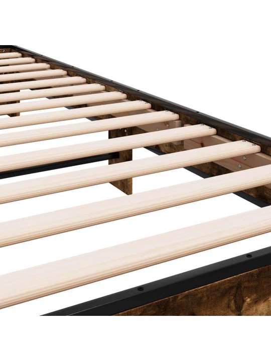 Rám postele kouřový dub 90 x 200 cm kompozitní dřevo a kov