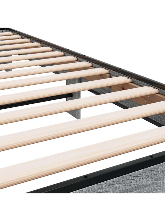 Rám postele šedý sonoma 90 x 200 cm kompozitní dřevo a kov