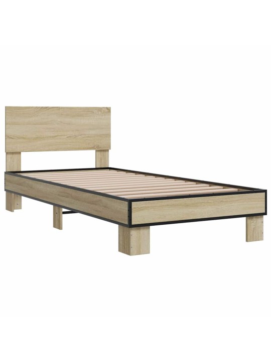 Rám postele dub sonoma 75 x 190 cm kompozitní dřevo a kov