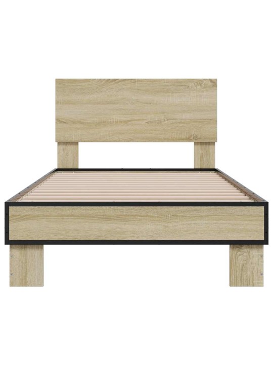 Rám postele dub sonoma 75 x 190 cm kompozitní dřevo a kov