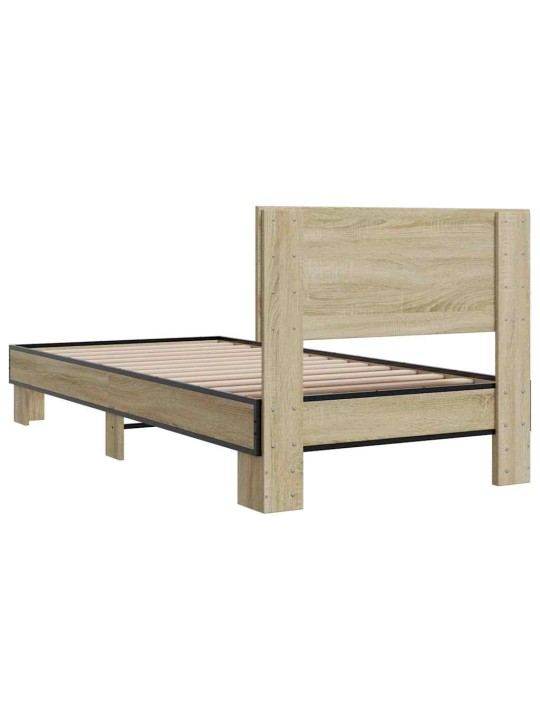 Rám postele dub sonoma 75 x 190 cm kompozitní dřevo a kov