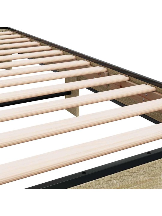 Rám postele dub sonoma 75 x 190 cm kompozitní dřevo a kov