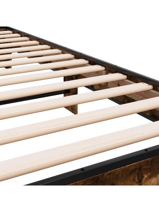 Rám postele kouřový dub 75 x 190 cm kompozitní dřevo a kov