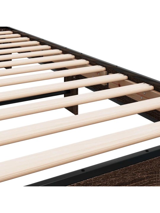 Rám postele hnědý dub 75 x 190 cm kompozitní dřevo a kov
