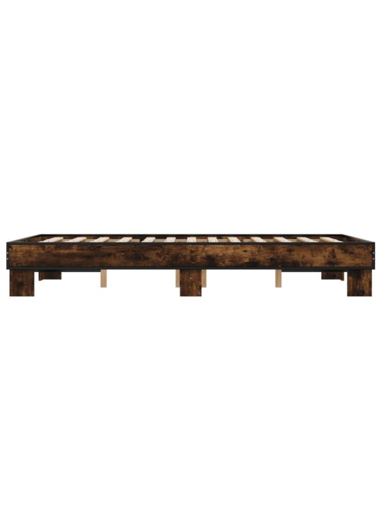 Rám postele kouřový dub 140 x 200 cm kompozitní dřevo a kov