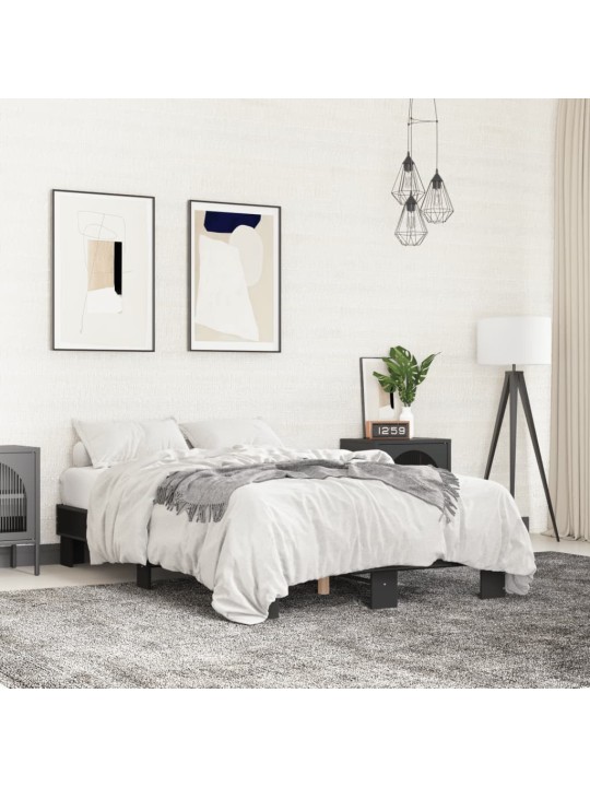 Rám postele černý 120 x 200 cm kompozitní dřevo a kov