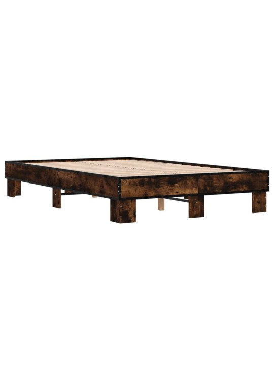 Rám postele kouřový dub 120 x 200 cm kompozitní dřevo a kov