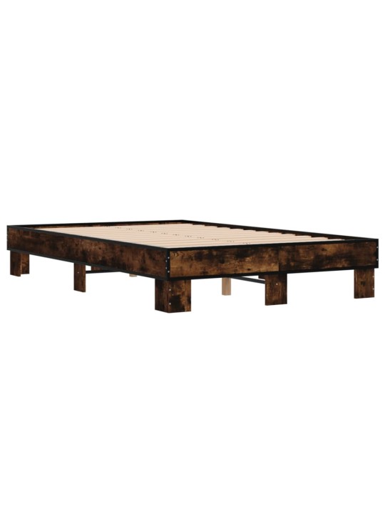 Rám postele kouřový dub 120 x 200 cm kompozitní dřevo a kov