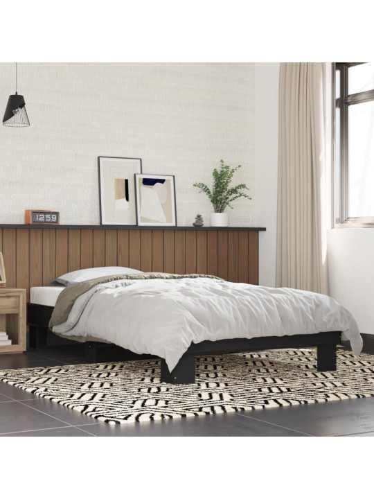 Rám postele černý 90 x 200 cm kompozitní dřevo a kov