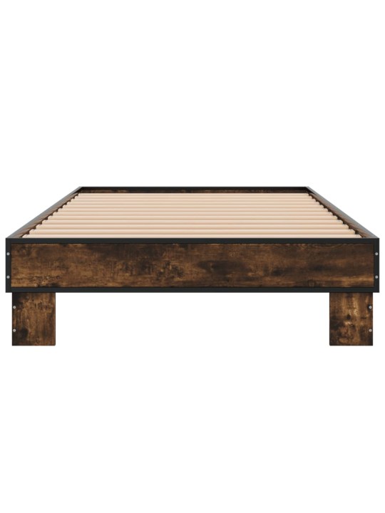 Rám postele kouřový dub 90 x 200 cm kompozitní dřevo a kov