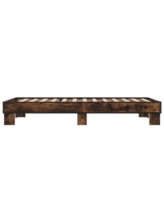 Rám postele kouřový dub 90 x 200 cm kompozitní dřevo a kov