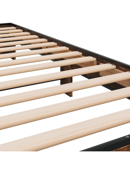 Rám postele kouřový dub 90 x 200 cm kompozitní dřevo a kov