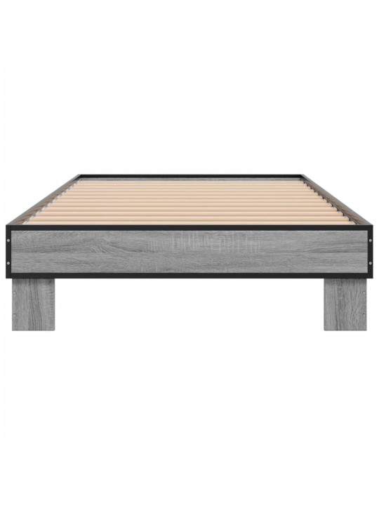 Rám postele šedý sonoma 90 x 200 cm kompozitní dřevo a kov