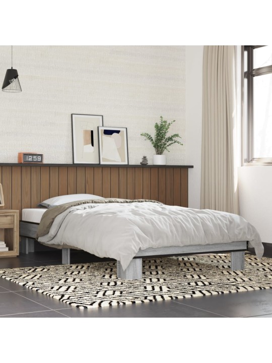 Rám postele šedý sonoma 90 x 200 cm kompozitní dřevo a kov