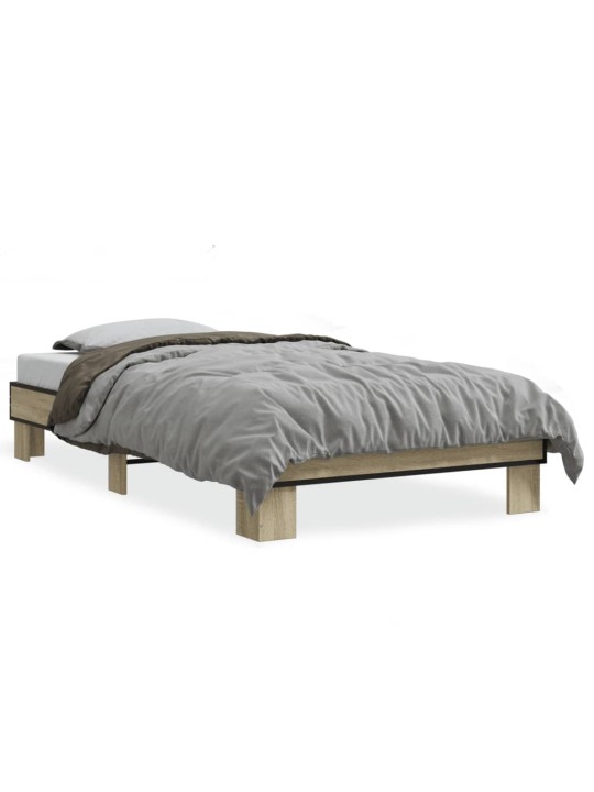 Rám postele dub sonoma 75 x 190 cm kompozitní dřevo a kov