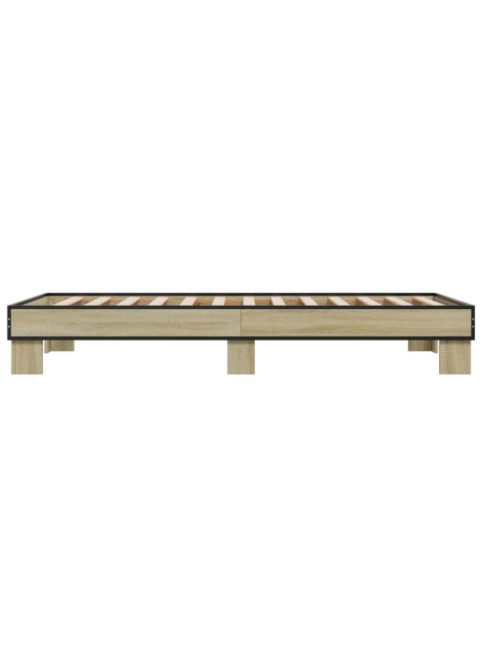 Rám postele dub sonoma 75 x 190 cm kompozitní dřevo a kov