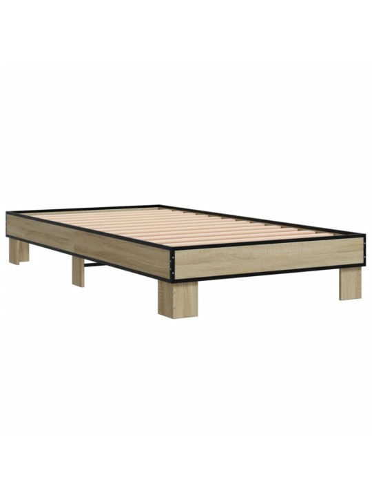 Rám postele dub sonoma 75 x 190 cm kompozitní dřevo a kov