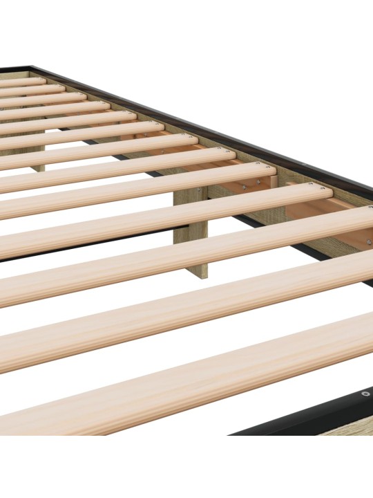 Rám postele dub sonoma 75 x 190 cm kompozitní dřevo a kov