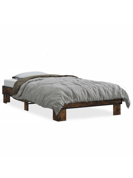 Rám postele kouřový dub 75 x 190 cm kompozitní dřevo a kov