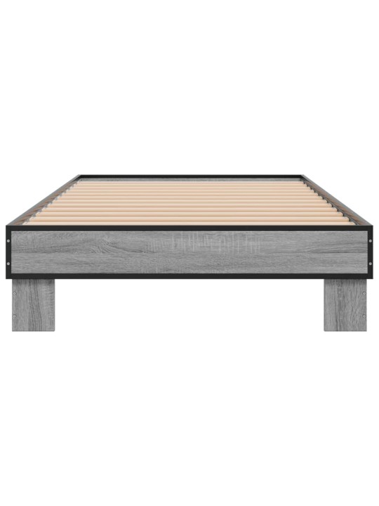 Rám postele šedý sonoma 75 x 190 cm kompozitní dřevo a kov