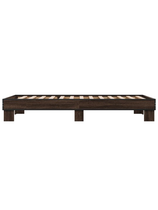 Rám postele hnědý dub 75 x 190 cm kompozitní dřevo a kov