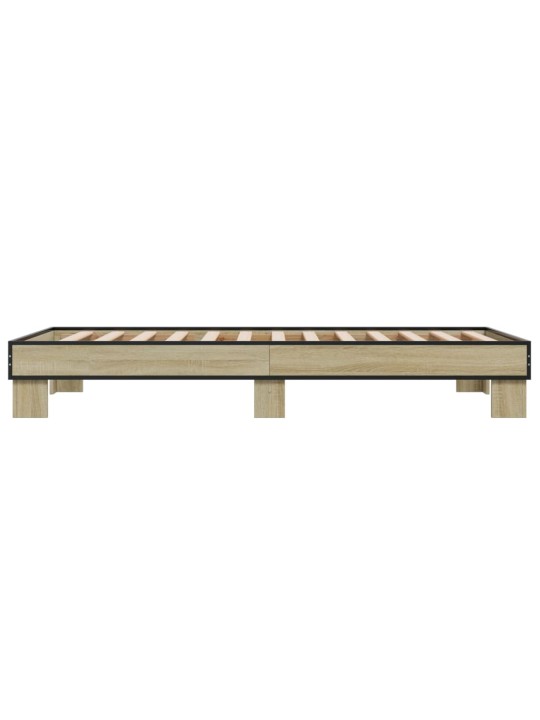 Rám postele dub sonoma 90 x 190 cm kompozitní dřevo a kov