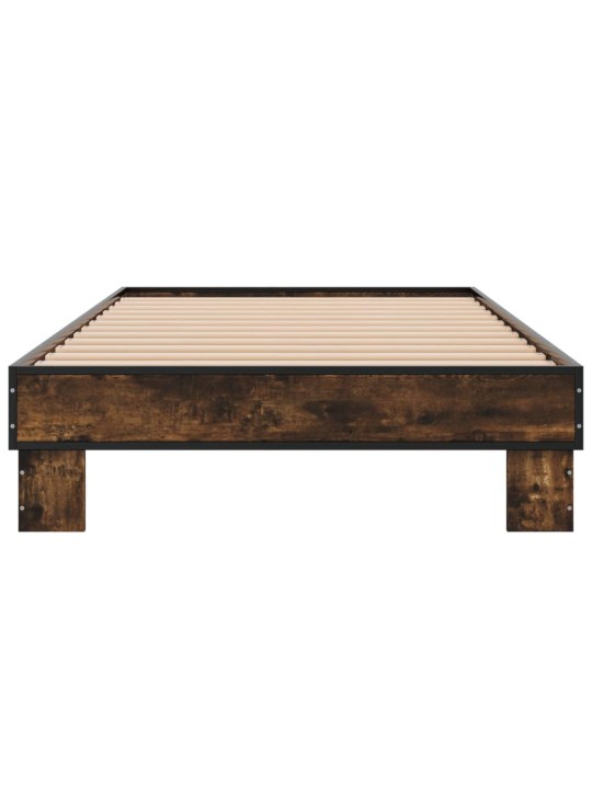 Rám postele kouřový dub 90 x 190 cm kompozitní dřevo a kov