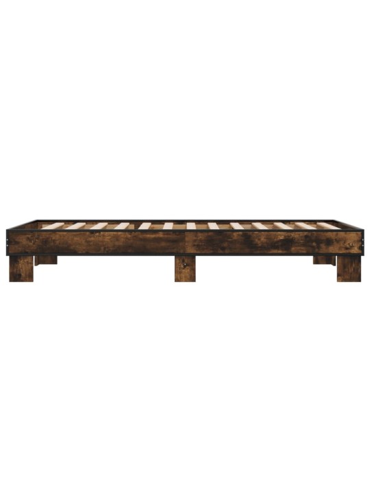 Rám postele kouřový dub 90 x 190 cm kompozitní dřevo a kov