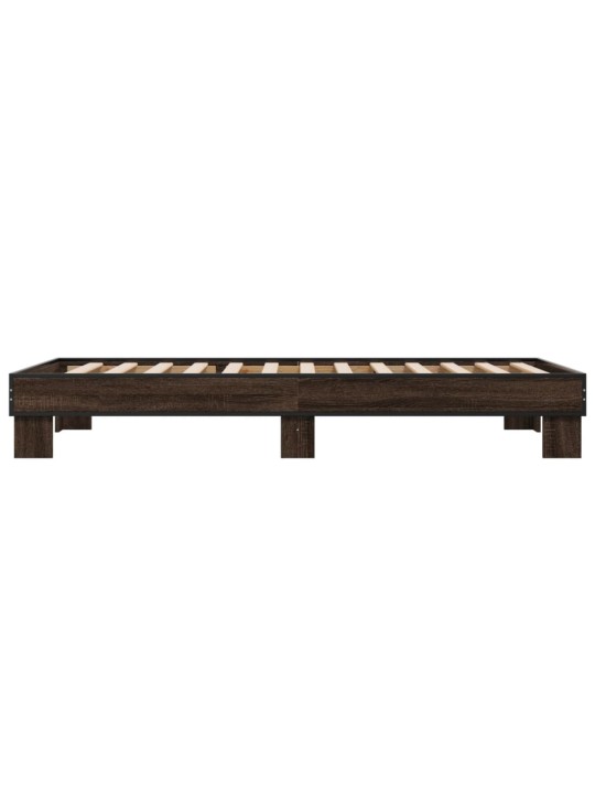 Rám postele hnědý dub 90 x 190 cm kompozitní dřevo a kov