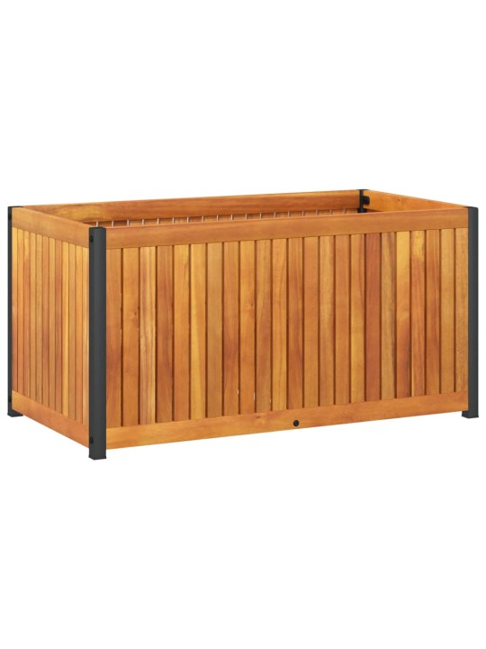 Zahradní truhlík 85 x 45 x 44 cm masivní akáciové dřevo a ocel