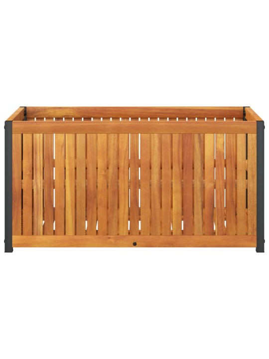 Zahradní truhlík 85 x 45 x 44 cm masivní akáciové dřevo a ocel