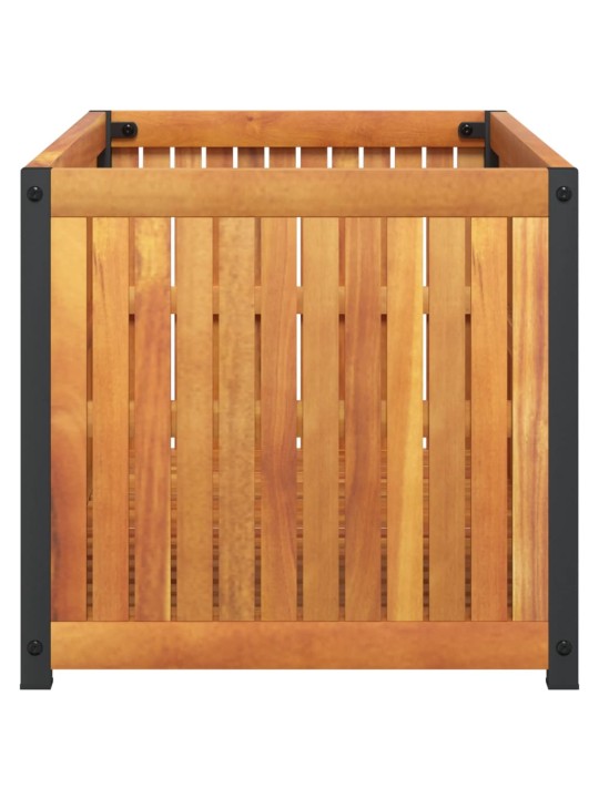 Zahradní truhlík 85 x 45 x 44 cm masivní akáciové dřevo a ocel