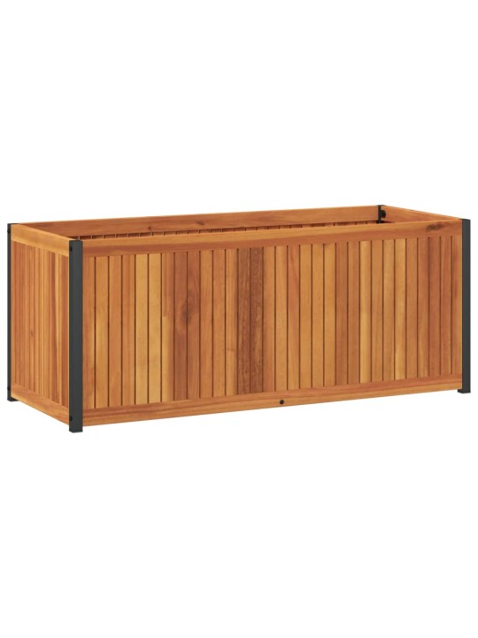 Zahradní truhlík 110 x 45 x 44 cm masivní akáciové dřevo a ocel