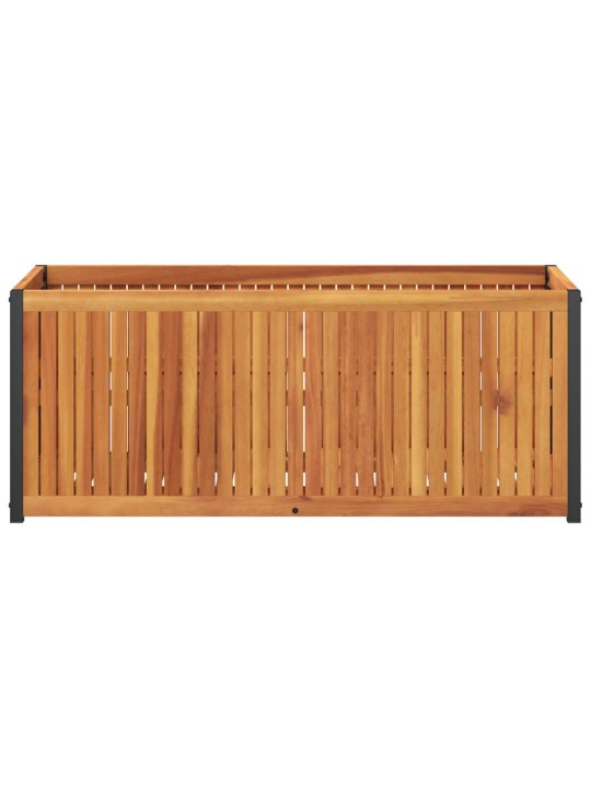 Zahradní truhlík 110 x 45 x 44 cm masivní akáciové dřevo a ocel
