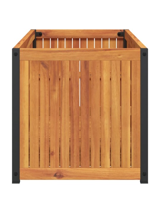 Zahradní truhlík 110 x 45 x 44 cm masivní akáciové dřevo a ocel