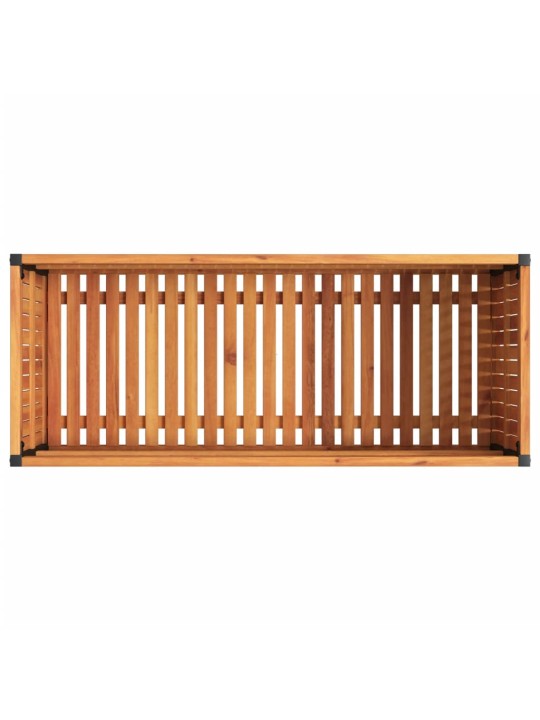 Zahradní truhlík 110 x 45 x 44 cm masivní akáciové dřevo a ocel