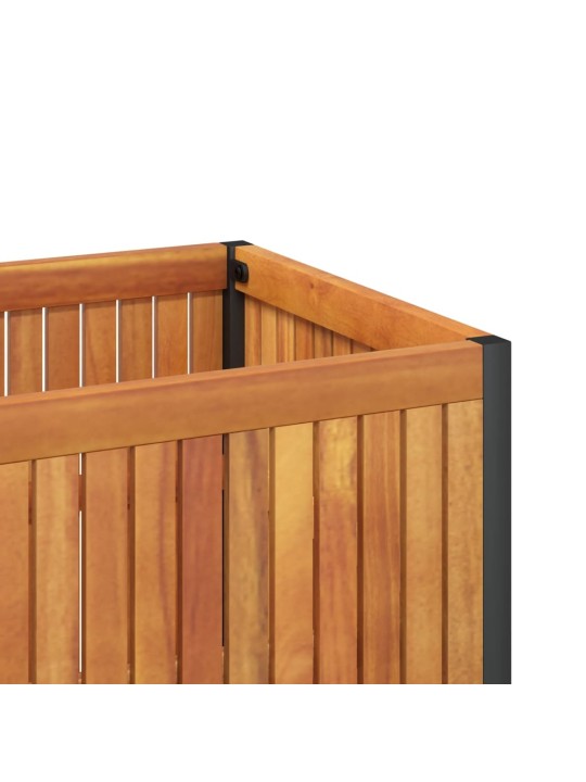 Zahradní truhlík 110 x 45 x 44 cm masivní akáciové dřevo a ocel