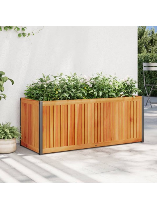Zahradní truhlík 110 x 45 x 44 cm masivní akáciové dřevo a ocel