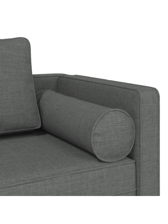Lenoška s poduškami tmavě šedá textil