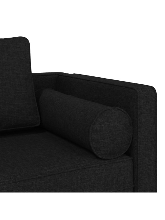 Lenoška s poduškami černá textil