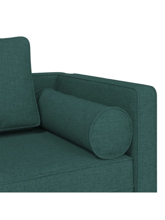 Lenoška s poduškami tmavě zelená textil