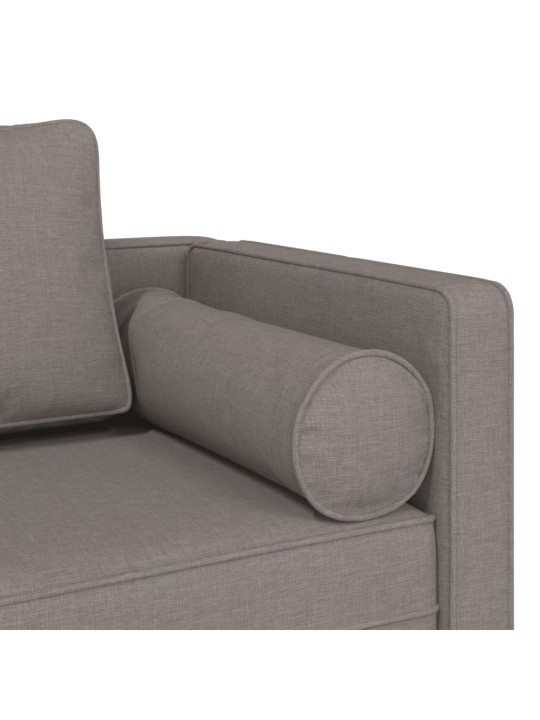 Lenoška s poduškami taupe textil