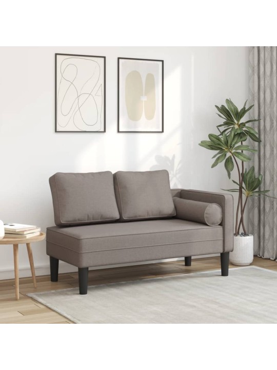 Lenoška s poduškami taupe textil