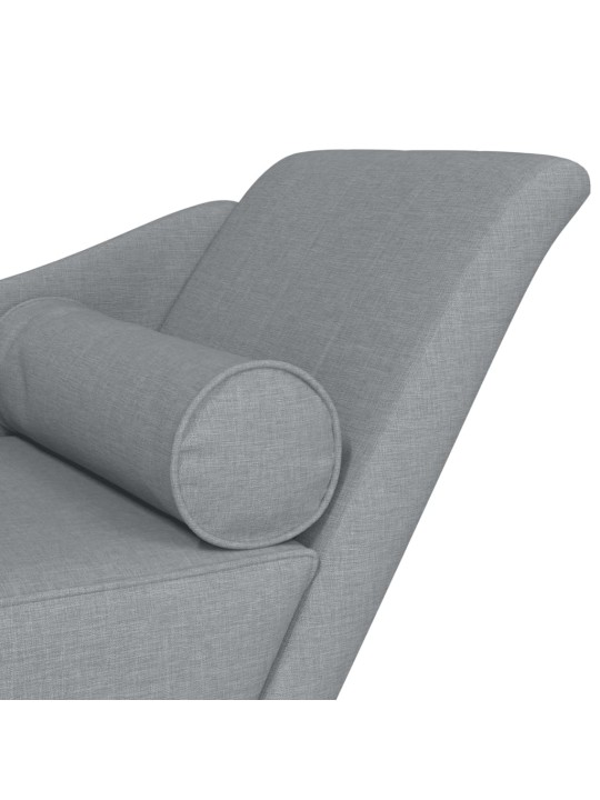 Lenoška s poduškami světle šedá textil