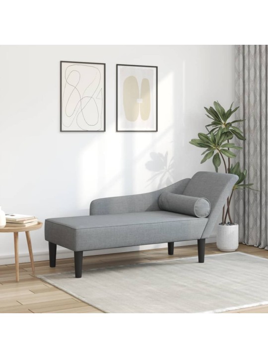 Lenoška s poduškami světle šedá textil