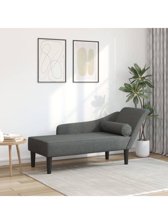 Lenoška s poduškami tmavě šedá textil