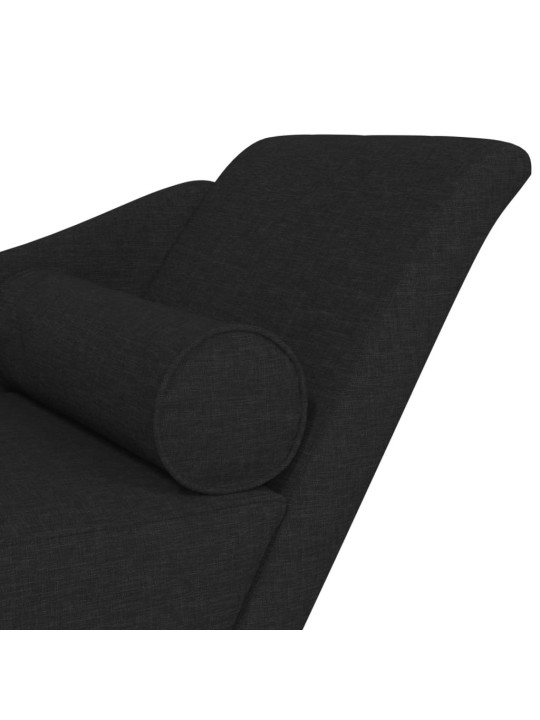 Lenoška s poduškami černá textil